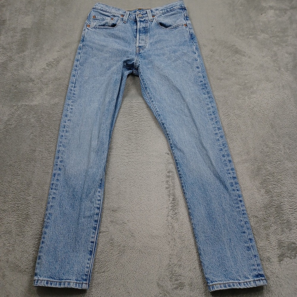 Levis 501 Jeans Womens 26 Blue Denim Straight Modern Casual Button Fly Premium